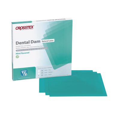 Dental Dam, Latex, Powder-Free/Low Protein, Thin, Mint