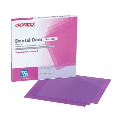 Dental Dam, Non-Latex, Powder-Free/Low Protein, Medium, Peppermint